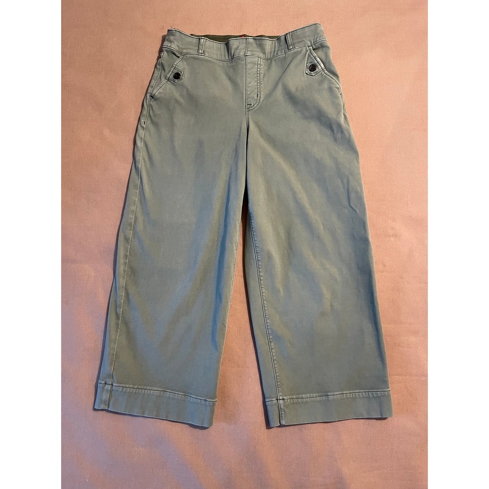 SPANX Cropped Wide Leg Pants Green Size LP 23" Inseam 29" Waist